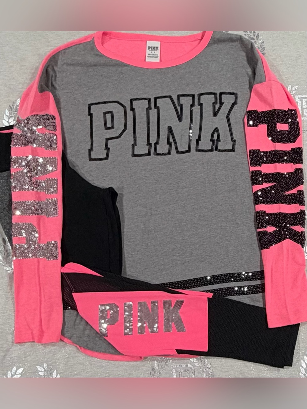 VS PINK VINTAGE BLING YOGA SET NWOT